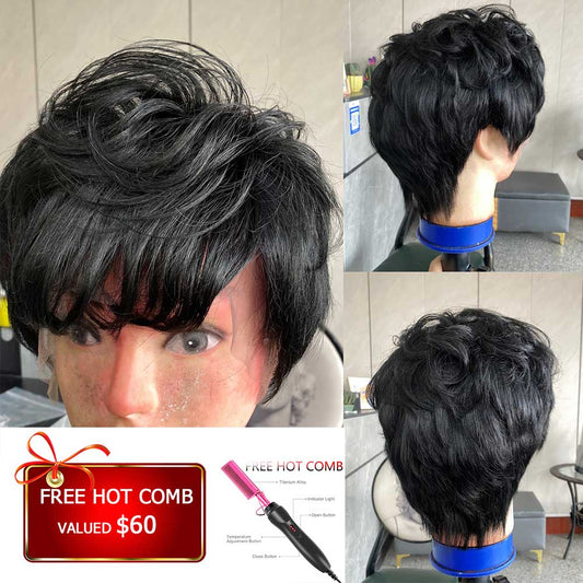 Short Fashion Wig Machine Cap Non Lace Easy Wear Wig